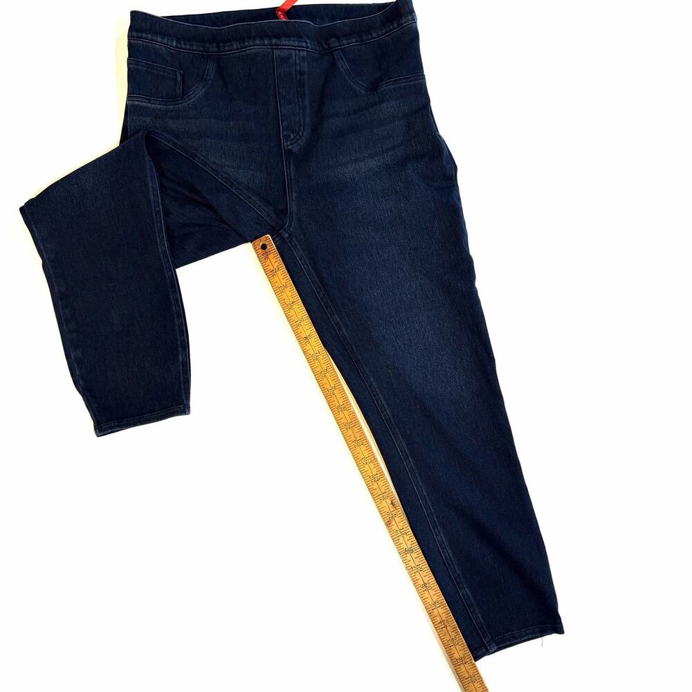 Spanx Jean-ish Ankle Leggings Hidden Tummy Shaping Dark Blue XL Regular - Picture 8 of 9